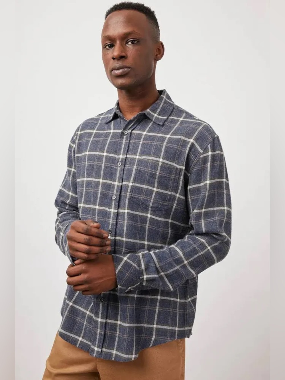 Rails Gray Plaid Button-Down Lennox Flannel Shirt